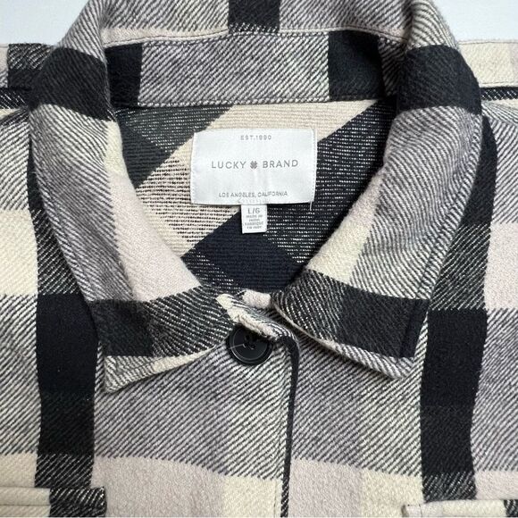Lucky Brand Plaid Shacket Button Front Flannel Large - Picture 9 of 13